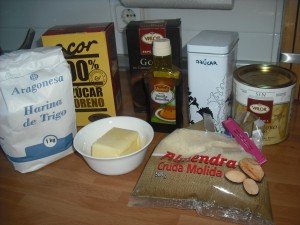 Ingredientes para galletas de almendra