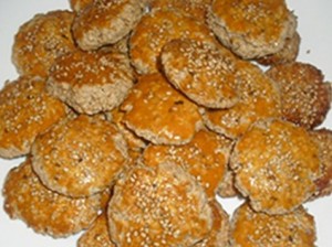 Galletas de copos de avena y sésamo